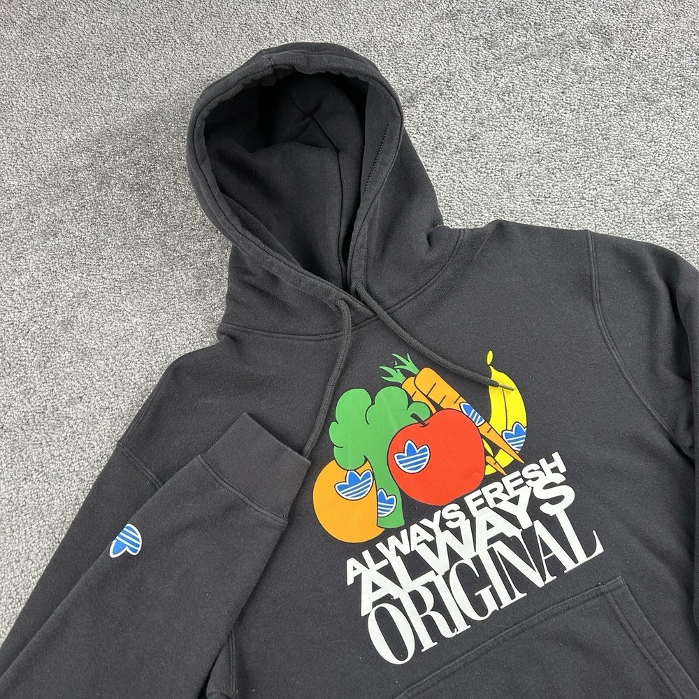 Adidas Originals Always Fresh Always Original Black Graphic Hoodie Large
